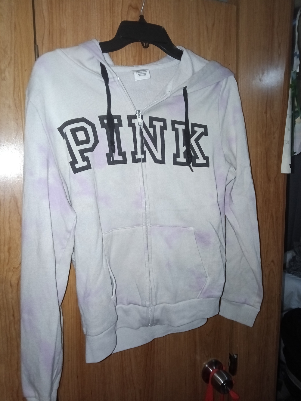 PINK Victoria's Secret Light Tie-Dye Zip Hoodie - Lavender White